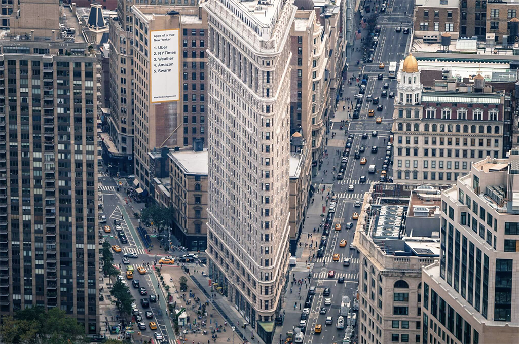 Broadway Flatiron building, New York- Broadway plongée cœur artistique - Odyssée Américaine