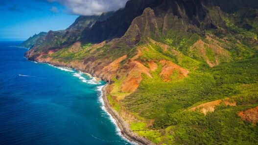 Côte Napali vue aerienne - VOL en HELICOPTERE AU DEPART DE KAUAI - Odyssée américaine