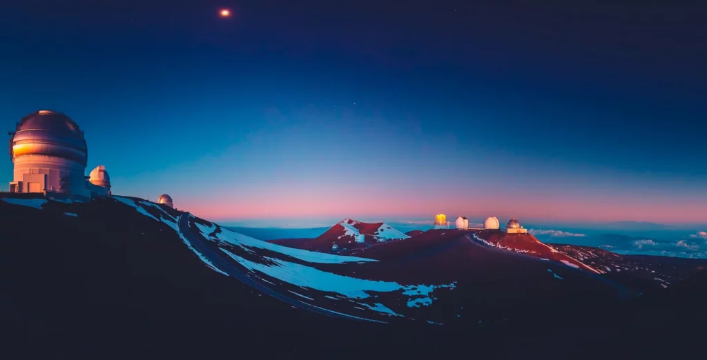 Mauna Kea lever de soleil sur l'observatoire - Odyssée américaine