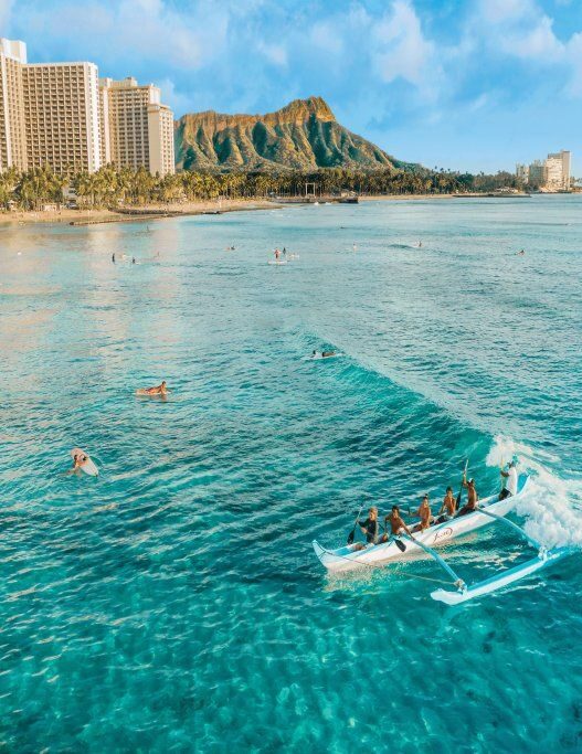 Oahu-Honolulu-plage-de-Waikiki archipel d'hawaii