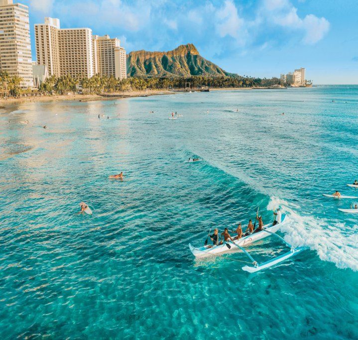 Oahu-Honolulu-plage-de-Waikiki archipel d'hawaii