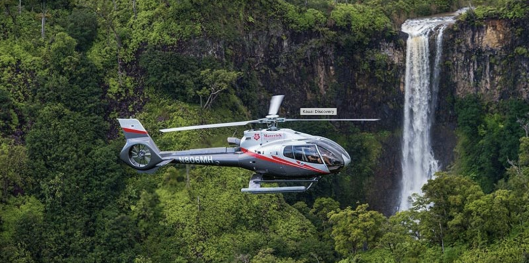 Hélicoptère Maverick avec l'Ecostar 130 au dessus de l'île de Maui