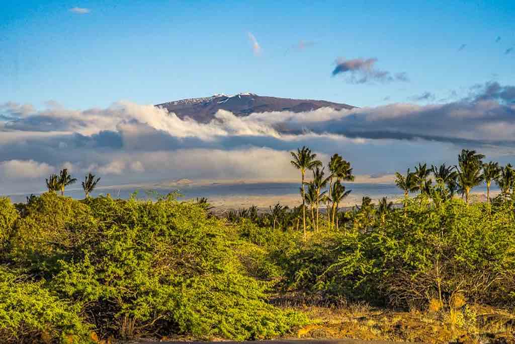 vue d'ensemble panoramique - Mauna Kea, le plus haut sommet du Pacifique, culmine à plus de 4 200 mètres d’altitude. Ce volcan éteint, recouvert de neige une partie de l’année, est également l’un des meilleurs endroits au monde pour l’observation des étoiles