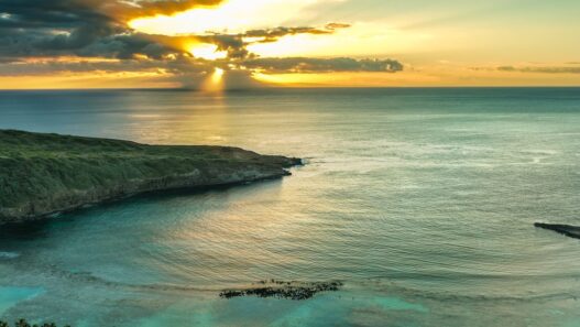 OAHU baie de Hanauma soleil couchant