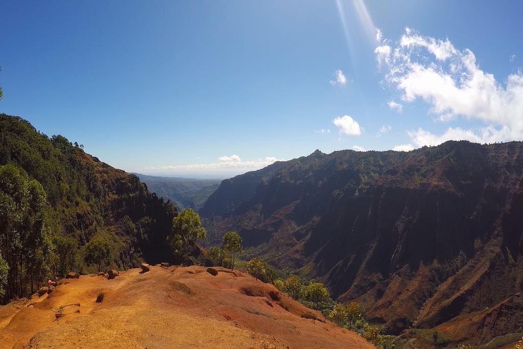 le Waimea canyon, terre d'immense contrastes climatiques, au centre ouest de l'île de Kauai, Hawaii