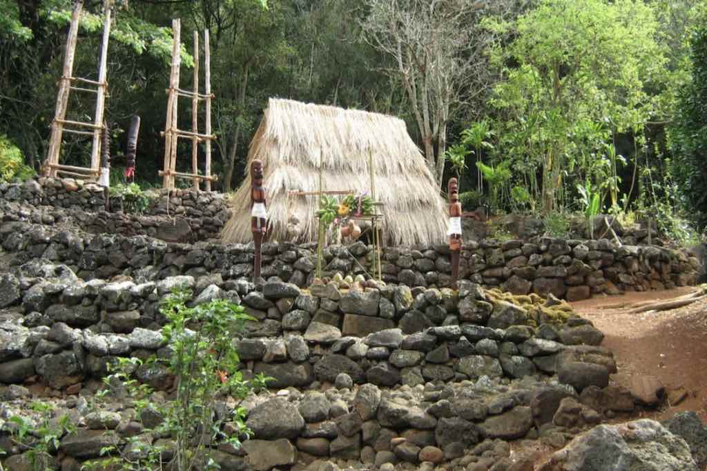 le temple de Lono, sur l'île de Molokai, Hawaii