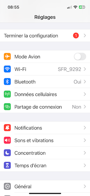 Capture écran de téléphone portable pour configurer une carte ESIM - Comment téléphoner aux USA ? Odyssée Américaine